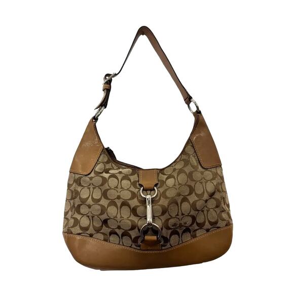 Coach Purse Signature Hampton Hobo Shoulder Bag - Picture 1 of 7